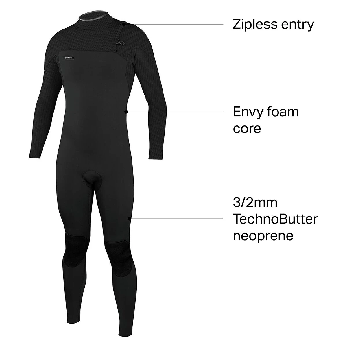Hyperfreak Comp 3/2 Zipless Full Wetsuit - Men's - Image 4
